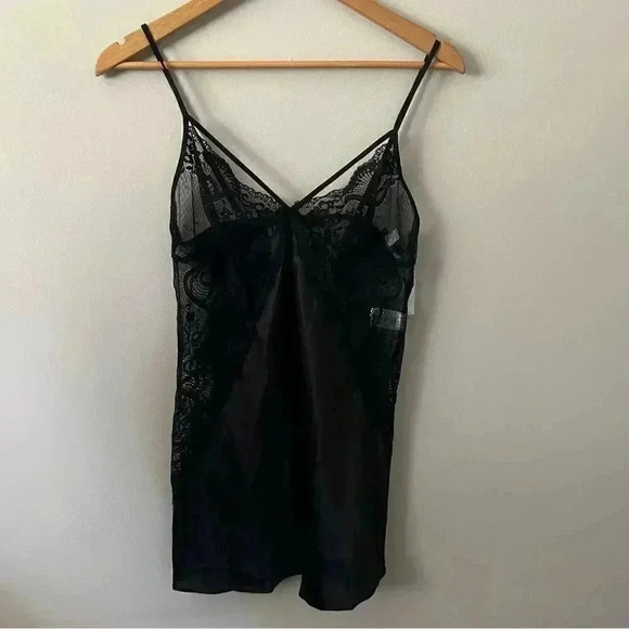 NWT Inbloom Nordstrom Satin  Black Slip/Nightgown mini S - Picture 2 of 5